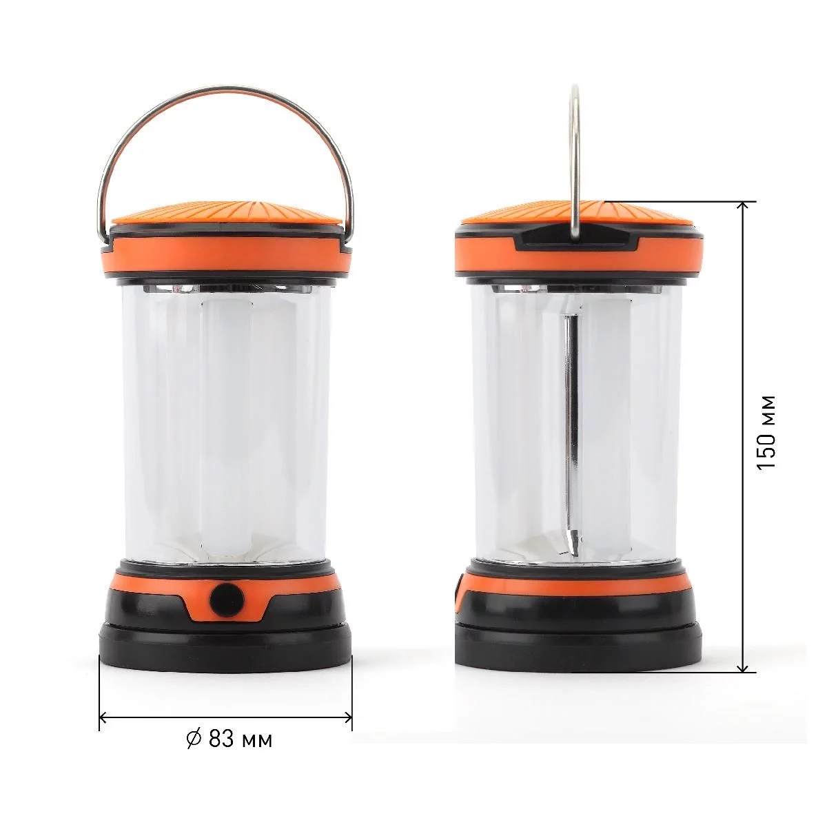 Фонарь кемпинговый светодиодный ЭРА K7 на батарейках с крючком яркий походный светильник оранжевый