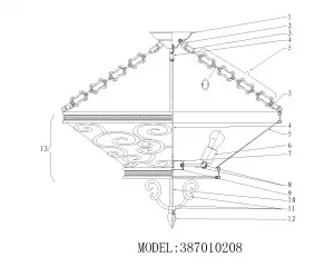 Потолочный светильник CHIARO Флоранс бронзовый 387010208