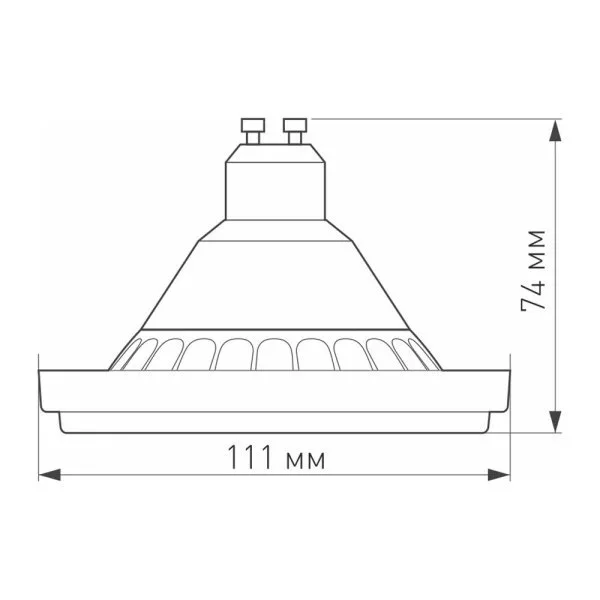 Лампа AR111-UNIT-GU10-15W-DIM Warm3000 (WH, 24 deg, 230V)