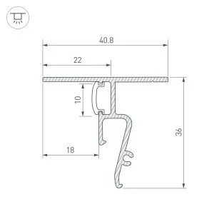 Профиль STRETCH-SHADOW-CEIL-2000 BLACK (A2-CONTOUR-PRO) (Arlight, Алюминий)