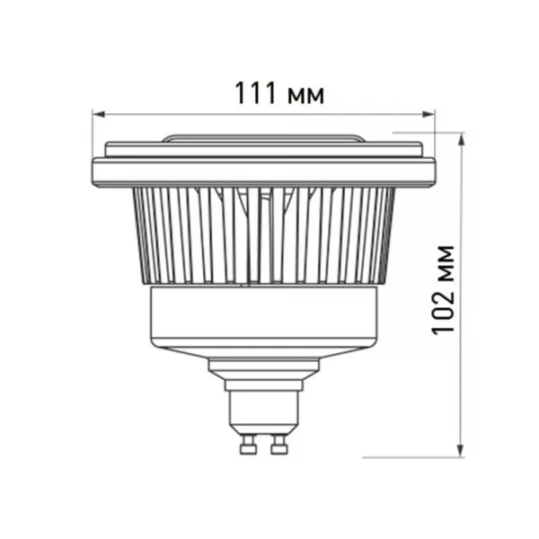 Лампа AR111-FORT-GU10-15W-DIM Warm3000 (Reflector, 24 deg, 230V)