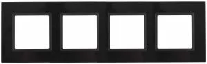 14-5104-05 ЭРА Рамка на 4 поста, стекло, Эра Elegance, чёрный+антр (5/25/750)