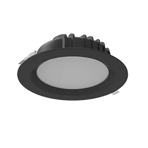 Светильник светодиодный "ВАРТОН" Downlight круглый встраиваемый 230*81 мм 40W 3000K IP54 RAL9005 черный муар