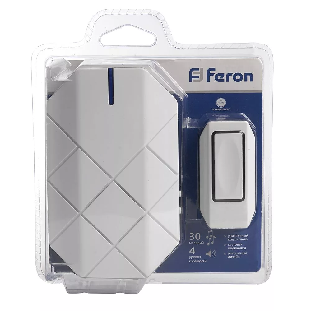 Звонок электрический дверной беспроводной FERON E-377