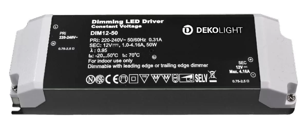 Блок питания для светодиодов BASIC, DIM, CV 12V 12-50W Deko-Light 862220