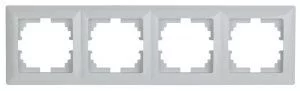 Рамка для розеток и выключателей Intro Solo 4-504-01 на 4 поста, СУ, белый