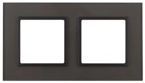 14-5102-32 ЭРА Рамка на 2 поста, стекло, Эра Elegance, серый+антр (5/50/1200)