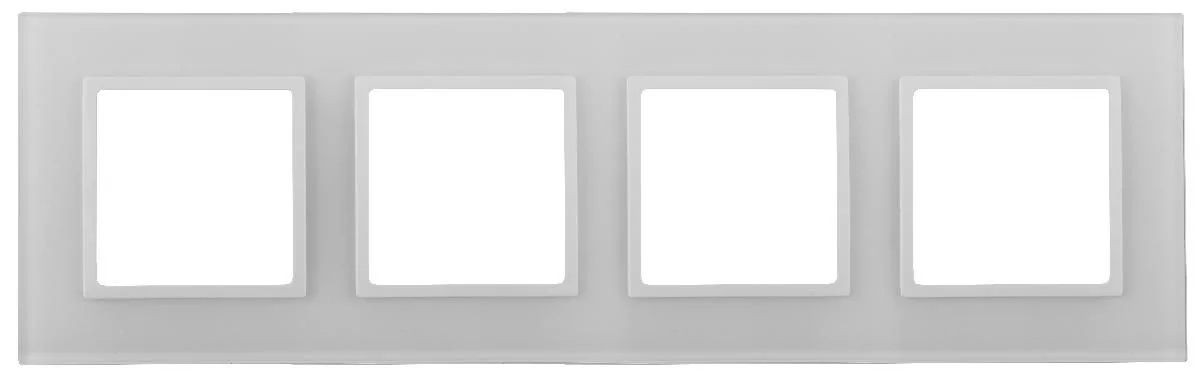 14-5104-01 ЭРА Рамка на 4 поста, стекло, Эра Elegance, белый+бел (5/25/900)
