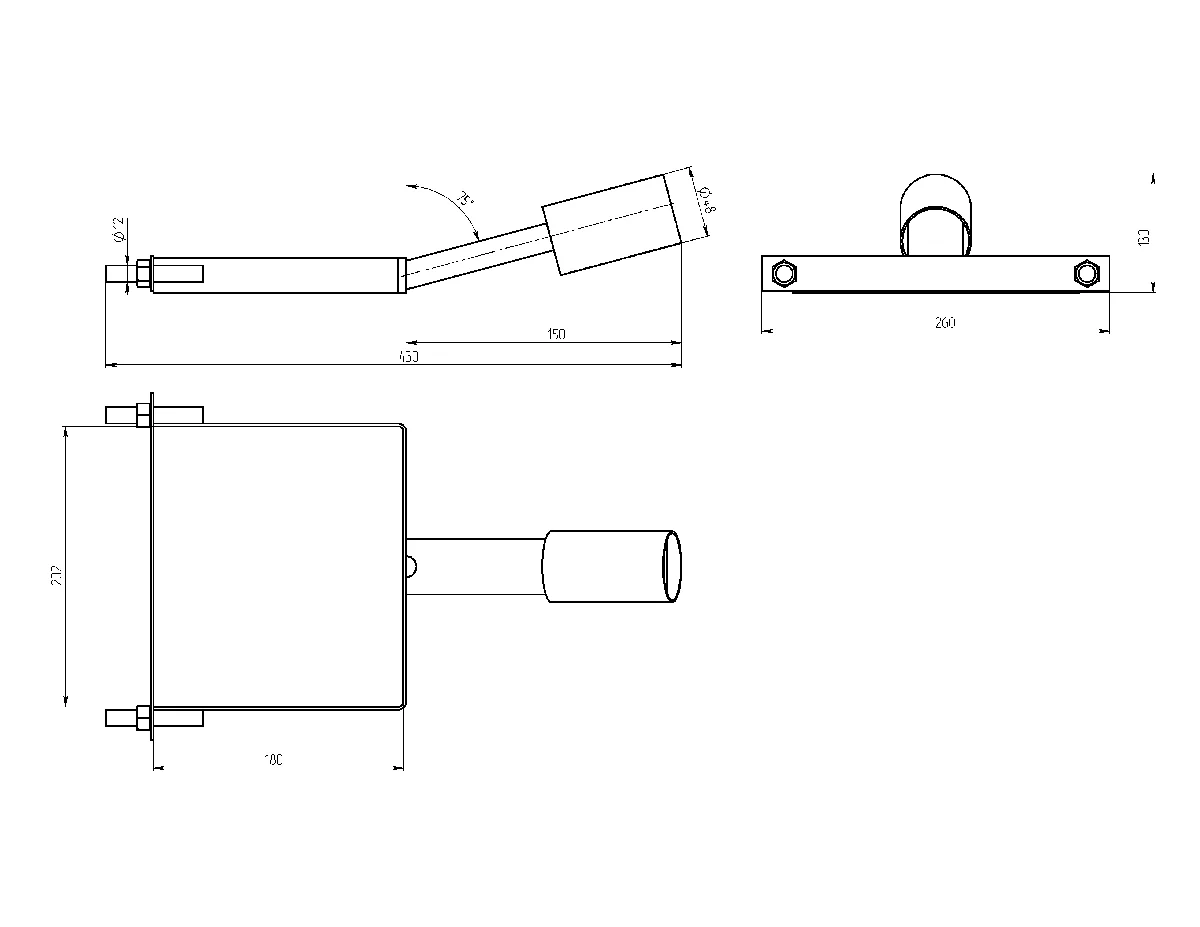 Кронштейн для уличного светильника ЭРА SPP-AC6-0-150-048 на столб 150mm 48mm