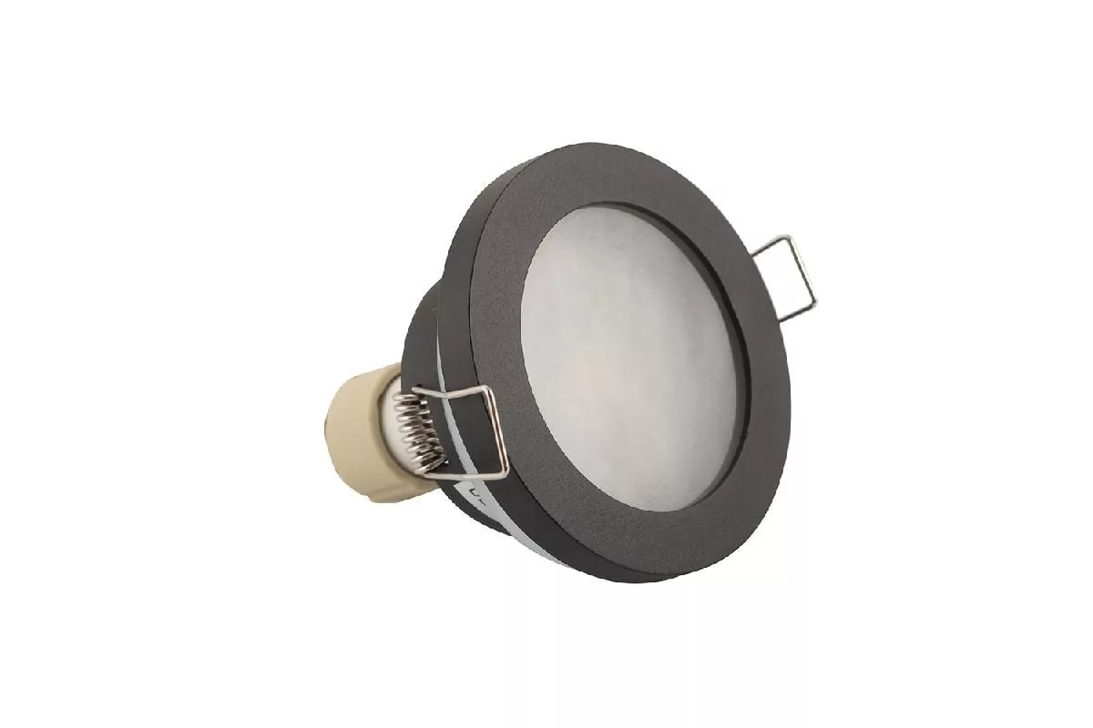 Встраиваемый светильник влагозащ., IP 44, 50 Вт, GU10, черный, алюминий