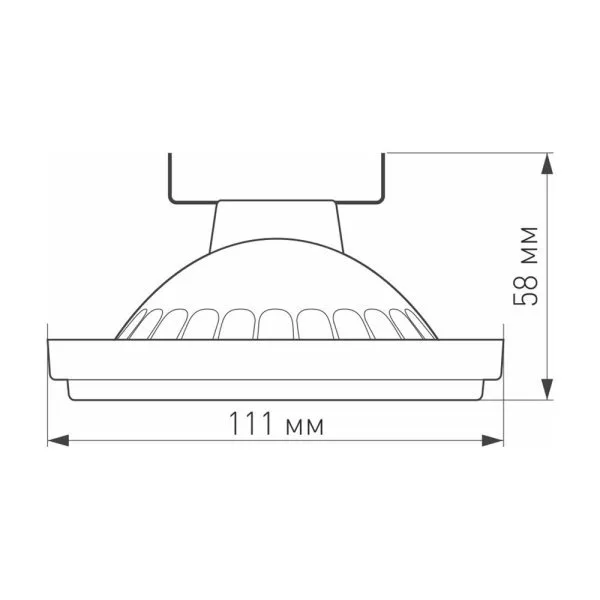 Лампа AR111-UNIT-G53-15W- Warm3000 (WH, 24 deg, 12V)