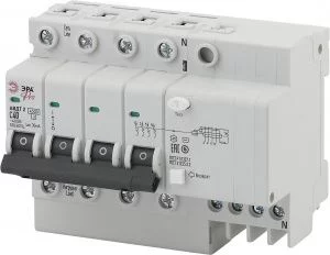 Автоматический выключатель дифференциального тока ЭРА PRO NO-902-146 АВДТ2 C40А 30мА 3P+N тип AC