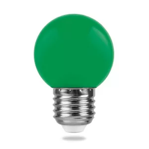 Лампа светодиодная Feron LB-37 Шарик E27 1W 230V Зеленый