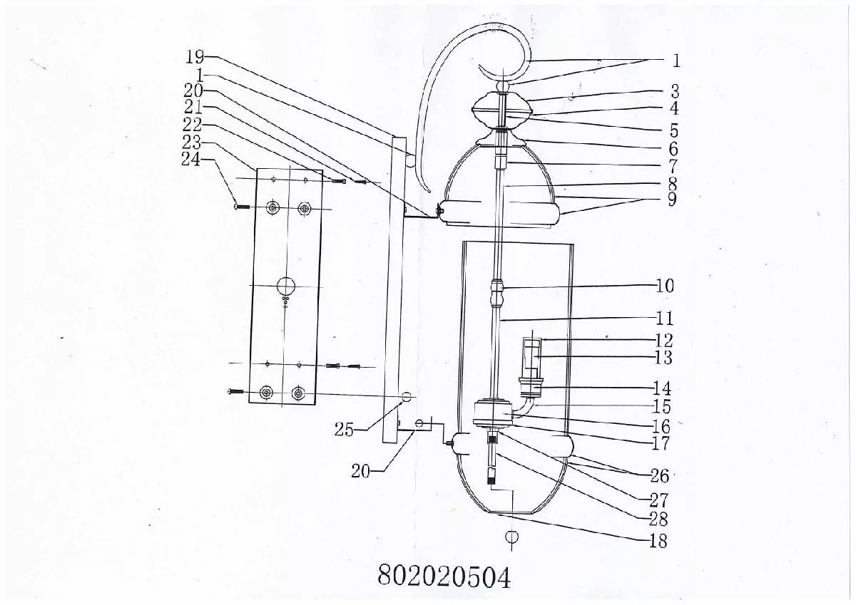 Настенный светильник CHIARO Мидос бронзовый 802020504