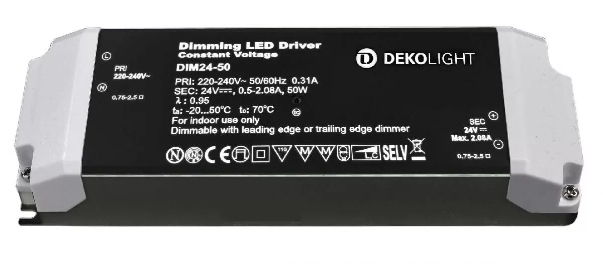 Блок питания для светодиодов BASIC, DIM, CV, 24В 12-50Вт Deko-Light 862222