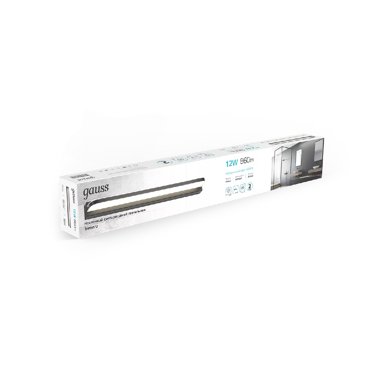 Настенный светодиодный светильник Gauss Venera BR002 12W 860lm 200-240V 520mm LED 1/20