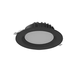 Светильник светодиодный "ВАРТОН" Downlight круглый встраиваемый 190*70 мм 25W 3000K IP54 RAL9005 черный муар