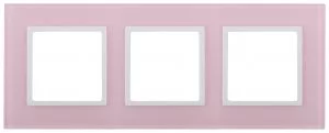 14-5103-30 ЭРА Рамка на 3 поста, стекло, Эра Elegance, розовый+бел (5/25/900)