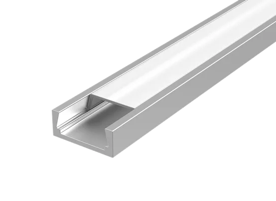 Алюминиевый профиль для LED ленты с рассеивателем опал накладной 2000х24х11 мм (максимальная ширина ленты 10 мм)