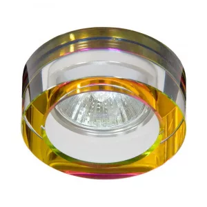 Светильник потолочный, MR11 G4 "круг" с многоцветным стеклом, хром, DL254R