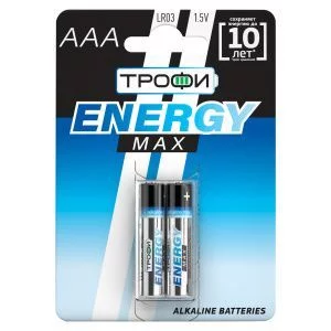 Батарейки Трофи LR03-2BL ENERGY MAX Alkaline (60/480/19200)