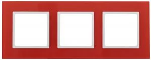 14-5103-23 ЭРА Рамка на 3 поста, стекло, Эра Elegance, красный+бел (5/25/750)