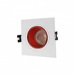 Встраиваемый светильник, IP 20, 10 Вт, GU5.3, LED, белый/красный, пластик