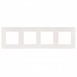 Рамка для розеток и выключателей ЭРА Серия 12 12-5104-01 на 4 поста, Сатин, белый