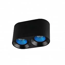 Светильник накладной IP 20, 10 Вт, GU5.3, LED, черный/голубой, пластик