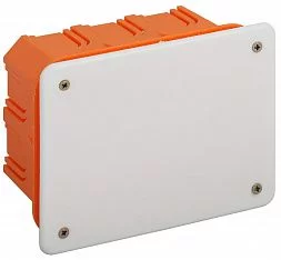 Распаячная коробка ЭРА KRT-120-92-45 скрытой установки красно-белая 120х92х45мм для твердых стен саморезы крышка IP20