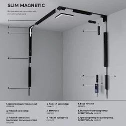 Slim Magnetic Коннектор угловой для встраиваемого шинопровода белый 85092/00 Elektrostandard a061239