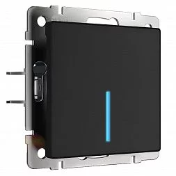 Сенсорный выключатель одноклавишный с подсветкой (черный матовый) W4510108