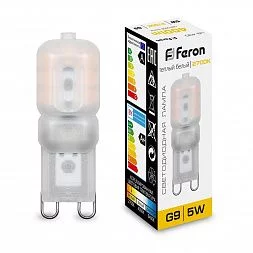 Лампа светодиодная Feron LB-430 G9 5W 230V 2700K