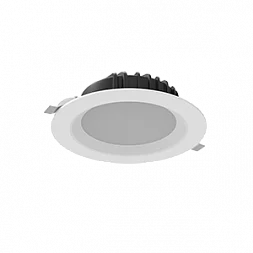 Светодиодный светильник "ВАРТОН" Downlight круглый встраиваемый 190*70 мм 16W 3000K IP54/20 RAL9010 белый матовый аварийный автономный постоянного действия