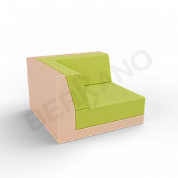 Угловой модуль Quarter modular с подушками Terracotta / Green