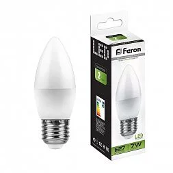 Лампа светодиодная Feron LB-97 Свеча E27 7W 175-265V 4000K