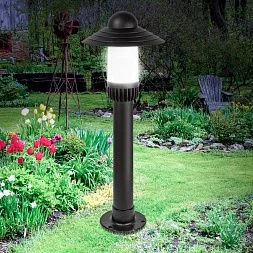 Садово-парковый светильник ЭРА НТУ 01-60-008 Поллар напольный черный IP54 Е27 max60Вт h660мм