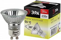 Лампочка галогенная ЭРА GU10-JCDR (MR16)-35W-230V GU10 35Вт софит теплый белый свет