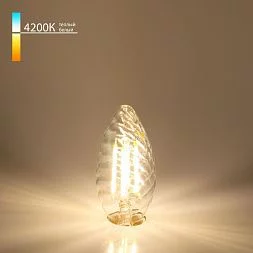 Филаментная светодиодная лампа Свеча витая F 7W 4200K E14 прозрачный BLE1414 Elektrostandard a049136