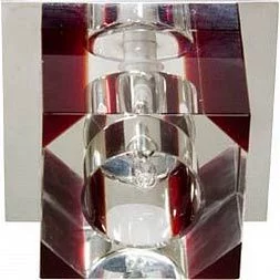 Светильник потолочный, JC G4 с красным стеклом, хром, с лампой, 9016/S