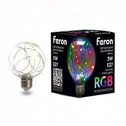 Лампа светодиодная Feron LB-381 E27 3W 230V RGB