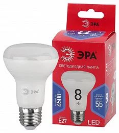Лампочка светодиодная ЭРА RED LINE LED R63-8W-865-E27 R Е27 / Е27 8Вт рефлектор холодный дневной свет