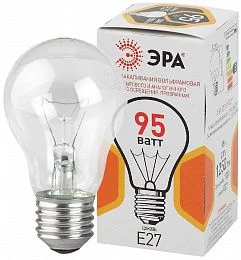 Лампочка ЭРА A50 95Вт Е27 / E27 230В груша прозрачная цветная упаковка