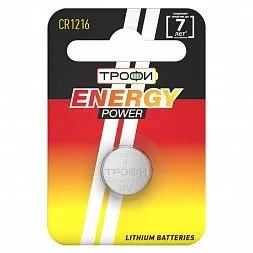Батарейки Трофи CR1216-1BL ENERGY POWER Lithium (10/240/43200)