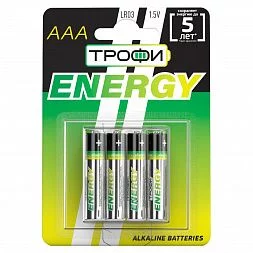 Батарейки Трофи LR03-4BL ENERGY Alkaline (40/960/34560)