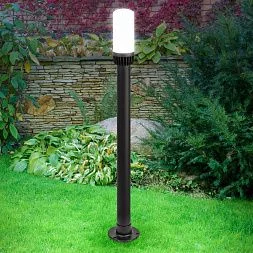 Садово-парковый светильник ЭРА НТУ 01-60-013 Поллар напольный черный IP54 Е27 max60Вт h1040мм