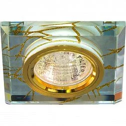 Светильник потолочный, MR16 G5.3 прозрачный-золото, золото, 8149-2