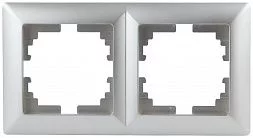 Рамка для розеток и выключателей Intro Solo 4-502-03 на 2 поста, СУ, алюминий