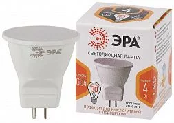 Лампочка светодиодная ЭРА STD LED MR11-4W-827-GU4 GU4 4Вт софит теплый белый свет