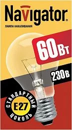Лампа Navigator 94 300 NI-A-60-230-E27-CL (кратно 10 шт)